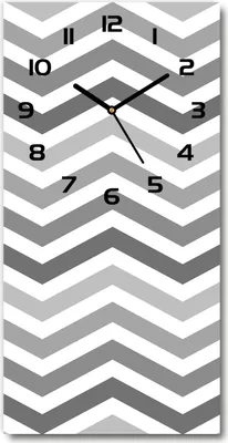 Produktbild von Wanduhr aus Glas – 30x60 cm - Glasbild - Glasuhr - Gehärtetes Glas -Grauer Zickzack