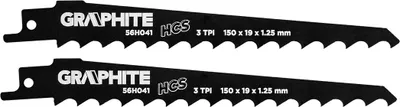 Produktbild von GRAPHITE Säbelsägeblätter HCS, 150 x 19 x 1.25 mm, 3TPI, 2 Stück