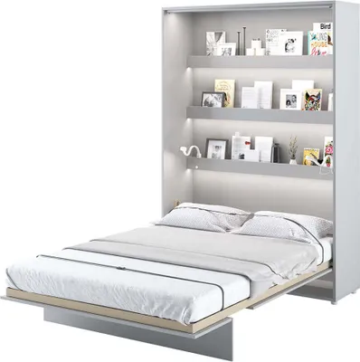 Produktbild von Wandklappbett Bed Concept 140x200 Schrankbett Vertikal Wandbett Gästebett Grau