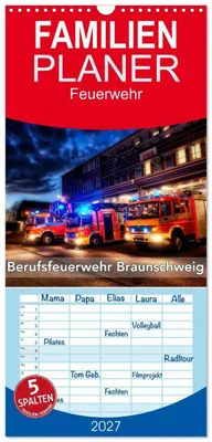 Produktbild von Familienplaner 2027 - Berufsfeuerwehr Braunschweig mit 5 Spalten (Wandkalender, 21 x 45 cm) CALVENDO