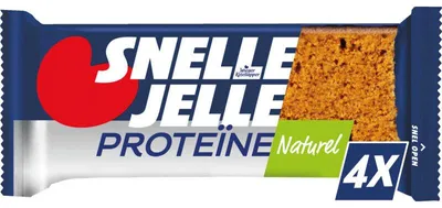Imagen del producto de Snelle Jelle Protein Bar Natural 4x50g, snack rico en proteínas sin aditivos