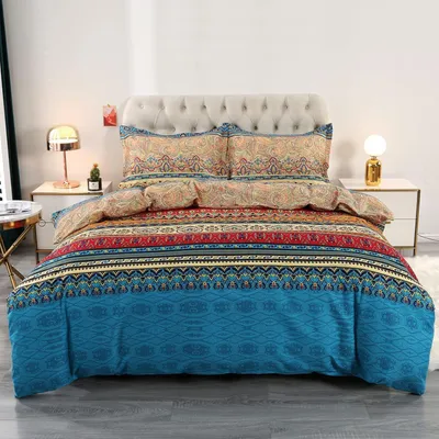 Produktbild von Famanu Bettwäsche 200 x 200 cm - Baumwolle, mit Reißverschluss, bunt, Boho, kuschelig und warm
