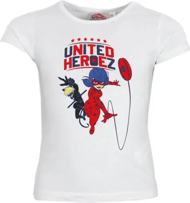 Produktbild von Miraculous Ladybug Cat Noir Mädchen Kinder T-Shirt Shirt – Weiß / 116