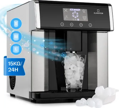 Image de Klarstein Machine a Glacons pour la Maison, Capacité de 3L, Fabrique Rapidement Jusqu'à 15kg de Glacons, Machine à Glaçons de 3 Tailles en Forme de Balles, Ice Maker avec Alarme et Facile à Nettoyer