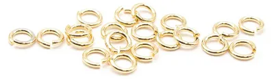 Produktbild von Vintageparts Biegeringe Messing 18K vergoldet 4 mm 20 Stück