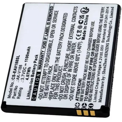 Produktbild von Akku für Emporia AK-V188 Li-Ion 3,7 Volt 1000 mAh schwarz.