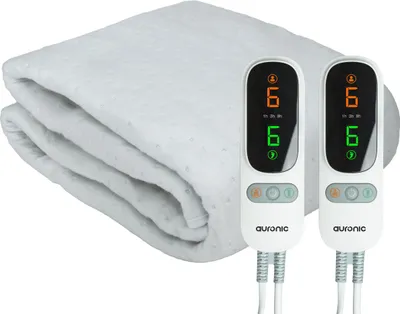 Produktbild von Auronic Elektrisches Wärmeunterbett XL - 190x160cm - 2 Personen - Heizdecke - 2 Wärmezonen - Weiß