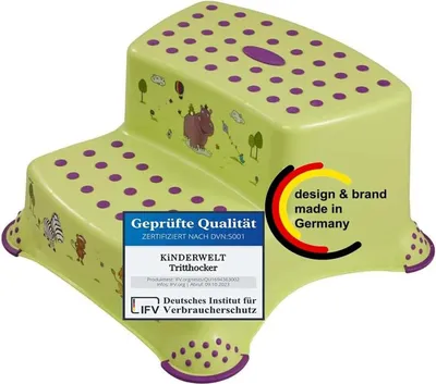 Produktbild von Premium zweistufiger Tritthocker Hippo grün stabiler Hocker