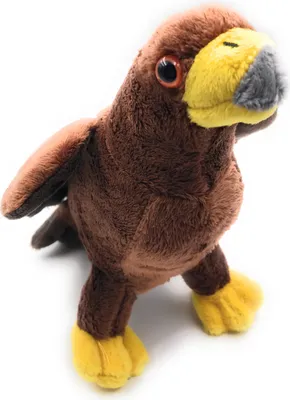 Image de Onwomania Peluche Tissu Animal Aigle royal brun Oiseau debout 16 cm