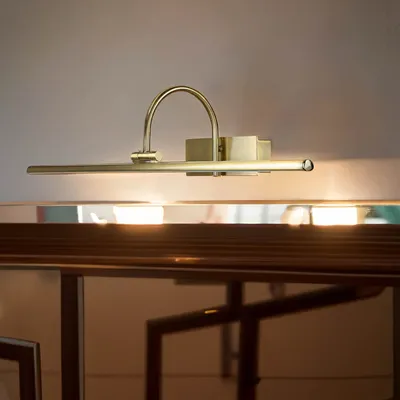 Produktbild von Bilderleuchte in Messing LED verstellbar Jugendstil B: 60 cm Wandlampe Bilderlampe Spiegelleuchte
