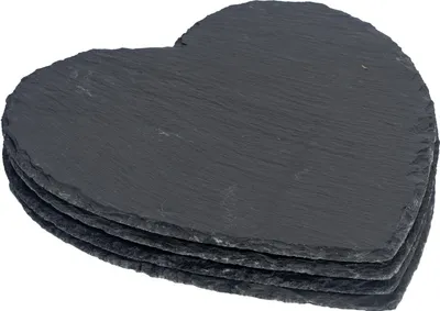 Produktbild von Argon Ta Herz Schiefer Tischsets - Rustic Home Bar KÃ1/4che Esstisch Gedeck - 25cm - Grau - 4er Pack