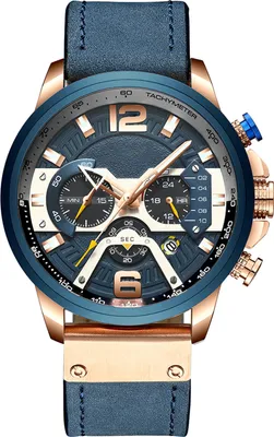 Produktbild von CURREN Quartz Watch Business Men Simple Sport Wristwatch Fashion Casual Male Watches Roségold Gehäuse blaues Armband