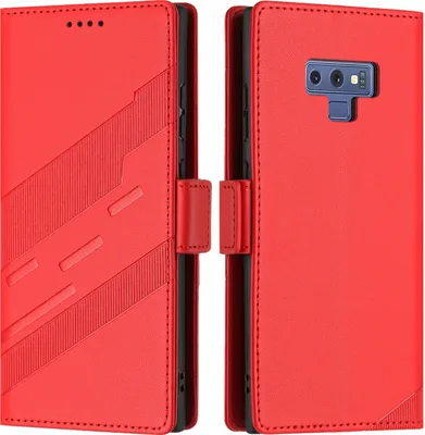 Obrázek produktu pro Pouzdro pro Samsung Galaxy Note 9,Polyuretankožené peněženkové pouzdro s přihrádkou na karty a funkcí stojánku Rot