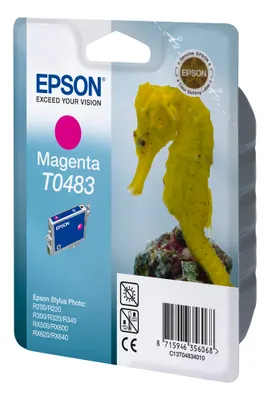 Obrázok produktu pre Epson Seahorse Inkoustová Magenta T0483, Purpurová, Atrament na pigmentovej báze, 1 kusov