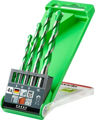 Zdjęcie produktu dla kwb 052800 40Cr steel Granite drill bit 4-piece 5 mm, 6 mm, 8 mm, 10 mm Cylinder shank 1 Set