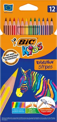 Image de Bic Evolution Stripes crayons 12k