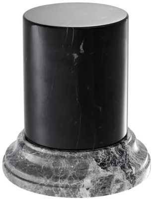 Produktbild von Casa Padrino Luxus Marmorsäule Schwarz / Grau Ø 17,5 x H. 19 cm - Wohnzimmer Deko Accessoires