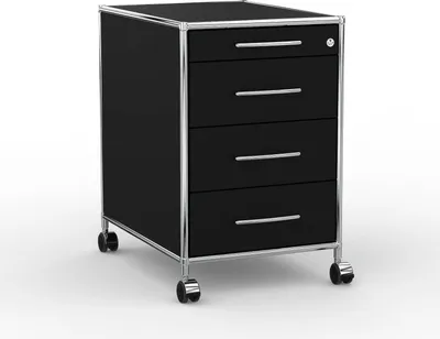 Produktbild von VERSEE Rollcontainer 60 cm mit 4 Schubladen – Holz Schwarz – Bürocontainer
