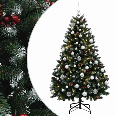 Image de vidaXL : Sapin de Noël artificiel vert avec boules de Noël, 150 cm