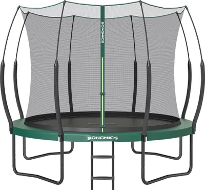 Obrázek produktu pro SONGMICS trampolína bez pružin Ø 244 cm, venkovní trampolína pro děti, pružná lana, bezpečnostní síť se zipem, sklolaminátové tyče, bezpečná