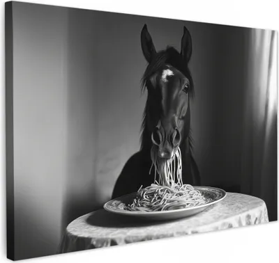 Produktbild von Leinwand Bilder 30x20 cm - Tiere, Komisch - Pferd, Wandbilder, Wanddeko Wohnzimmer, Bild