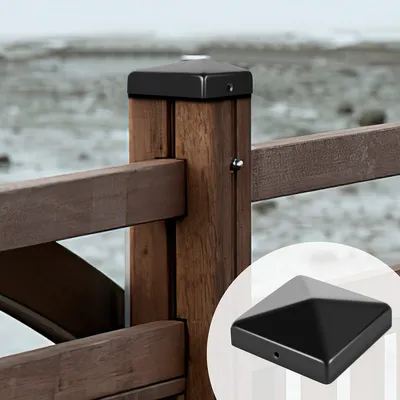 Produktbild von Jiubiaz 10x Pfostenkappe Zaunkappe Zaunpfahlkappen Abdeckkappe Zaunpfosten Schwarz 71mm