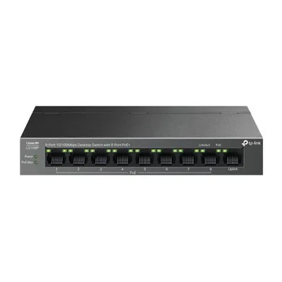 Produktbild von TP-LINK TP-Link LiteWave LS109P Netzwerk-Switch Unmanaged Fast Ethernet (10/100) Power over Ethernet (PoE) Schwarz