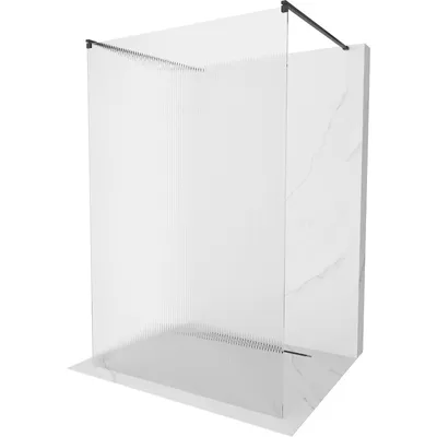 Obrázek produktu pro Mexen Kioto volně stojící sprchová zástěna 130 x 200 cm, proužky 8 mm, Černá - 800-130-002-70-09