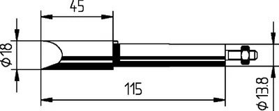 Produktbild von Lötspitze Serie 202 meißelförmig, vernickelt Breite 18 mm 0202 MZ/SB