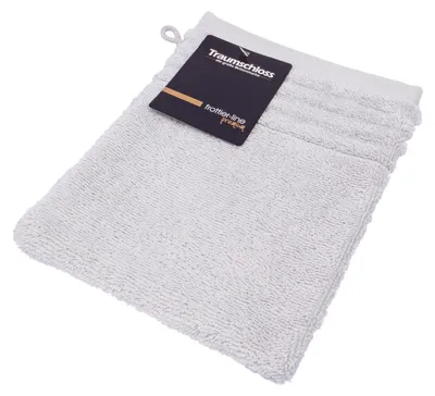 Produktbild von Traumschloss Frottier-Line Premium Waschhandschuh 16 x 21 cm hellgrau 100% ägäische Baumwolle mit 600g/m²