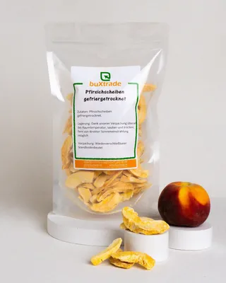 Produktbild von 1 kg Gefriergetrocknete Pfirsichscheiben | Pfirsich | Trockenfrüchte |