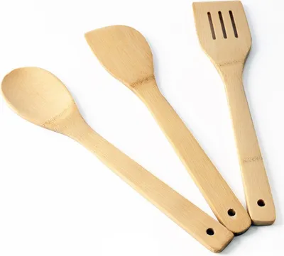 Produktbild von 3-teiliges Bambus-Küchenhelfer-Set - Perfekt für Kochen, Braten & Servieren