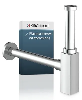 Rechteckiger Design-Siphon verchromt – Kirchhoff, 11/4 x 32 mm – Produktbild 1