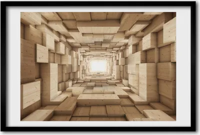 Produktbild von Bild 60x40 MDF-Rahmen, Wandkunst Holztunnel