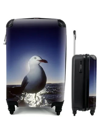 Produktbild von MuchoWow® Koffer Handgepäck Trolley Rollkoffer Kleine Reisekoffer mit 4 Rollen - Weißkopfmöwe bei Sonnenuntergang - Cabin Size < 55x40x23 cm & 55x40x20 cm - Fotokoffer - Kabinenkoffer - Boardgepäck - Reise-Box - Reisekoffer - Reisegepäck - Koffer mit Bild - Trolley für Kinder