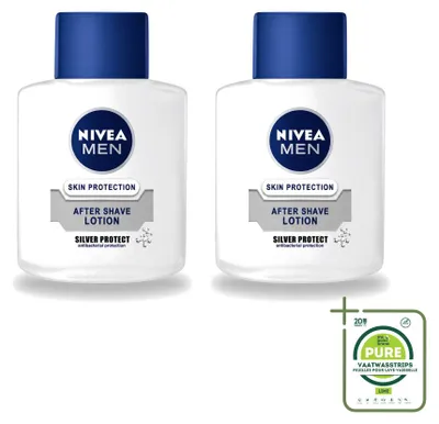 Image de 2 x Lotion après-rasage Nivea Men Silver Protect - 100 ml - Lot de 2