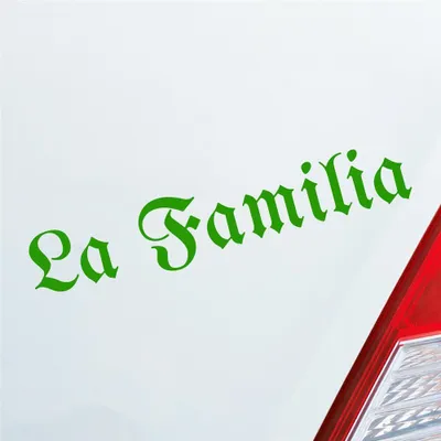 Produktbild von Auto Aufkleber La Familia Die Familie Freunde Friends Car 19x4 cm Hellgrün Sticker Heckscheibenaufkleber