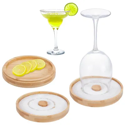 Bambus-Margarita-Salzrand-Set, 3-teilig, für Cocktailgläser