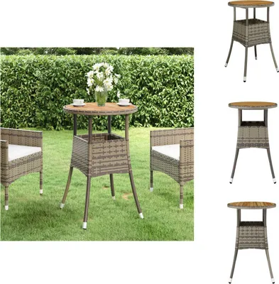 Produktbild von vidaXL Gartentisch Ø60x75 cm Akazienholz und Poly Rattan Grau -  Gartentische