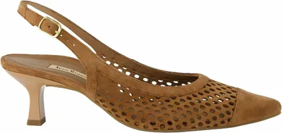 Produktbild von Paul Green Damen Slingback Pumps aus perforiertem Nubukleder mit Stilettoabsatz