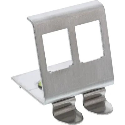 Produktbild von InLine Keystone SNAP-In Metall-Modulhalter, 2-fach für Hutschiene, Silber, 43 mm, 55 mm, 50 mm, 45 g, 52 mm