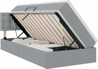 Obrázek produktu pro LED postel s úložným prostorem a matrací Světle šedá