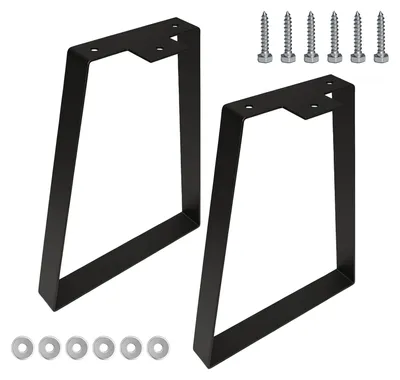 Produktbild von 2 Stück Couchtischbeine, Metallmöbelbeine, schwarze, trapezförmige Tischgestellbeine