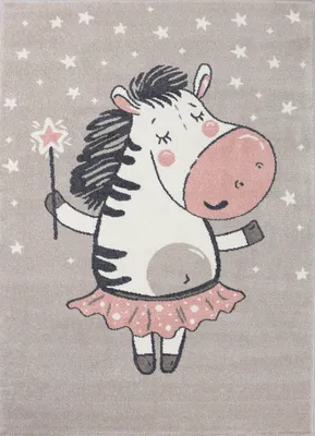 Produktbild von Kinderteppich kinderzimmer Teppich Pummelzebra Spiel Zimmer für Kinder Flauschig Beige, Maße:80x150 cm