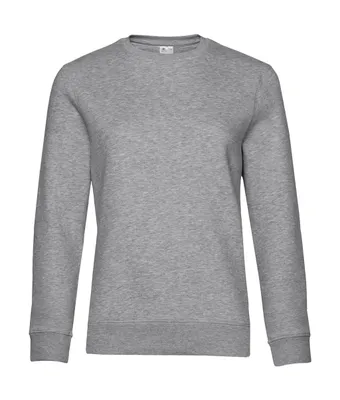 Produktbild von B&C Damen Pullover Sweatshirt Rundhals Sweater Langarmshirt Pulli Warm, Größe:3XL, Farbe:Heather Grey