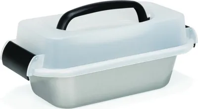 Produktbild von tortenform mit Tragedeckel 23 cm Stahl silber