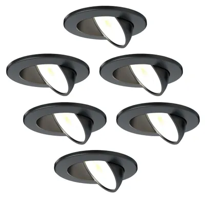 Image de Ledvion lot de 6 spot LED noir 5W CCT etanche IP65