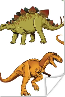 Produktbild von MuchoWow® Poster Dinosaurier - Zeichnung - Jungen - Kinder 40x60 cm - Plakate für die Wand - Poster Babyzimmer