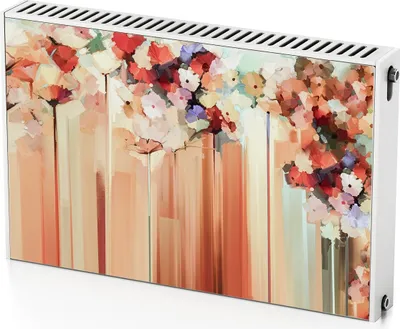 Produktbild von Bemalte Blumen – Magnetische Heizkörperabdeckung – 90x60 cm – Magnet Heizkörperabdeckung – 3D Würfel – Heizkörperverkleidung – Magnetische Wandverkleidung – Wetterfest