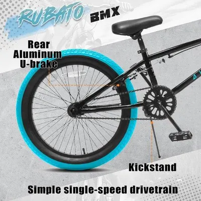 Zdjęcie produktu dla AVASTA Rower BMX Freestyle, 20 cali, dla dzieci i młodzieży w wieku 6-14 lat, dla chłopców i dziewcząt